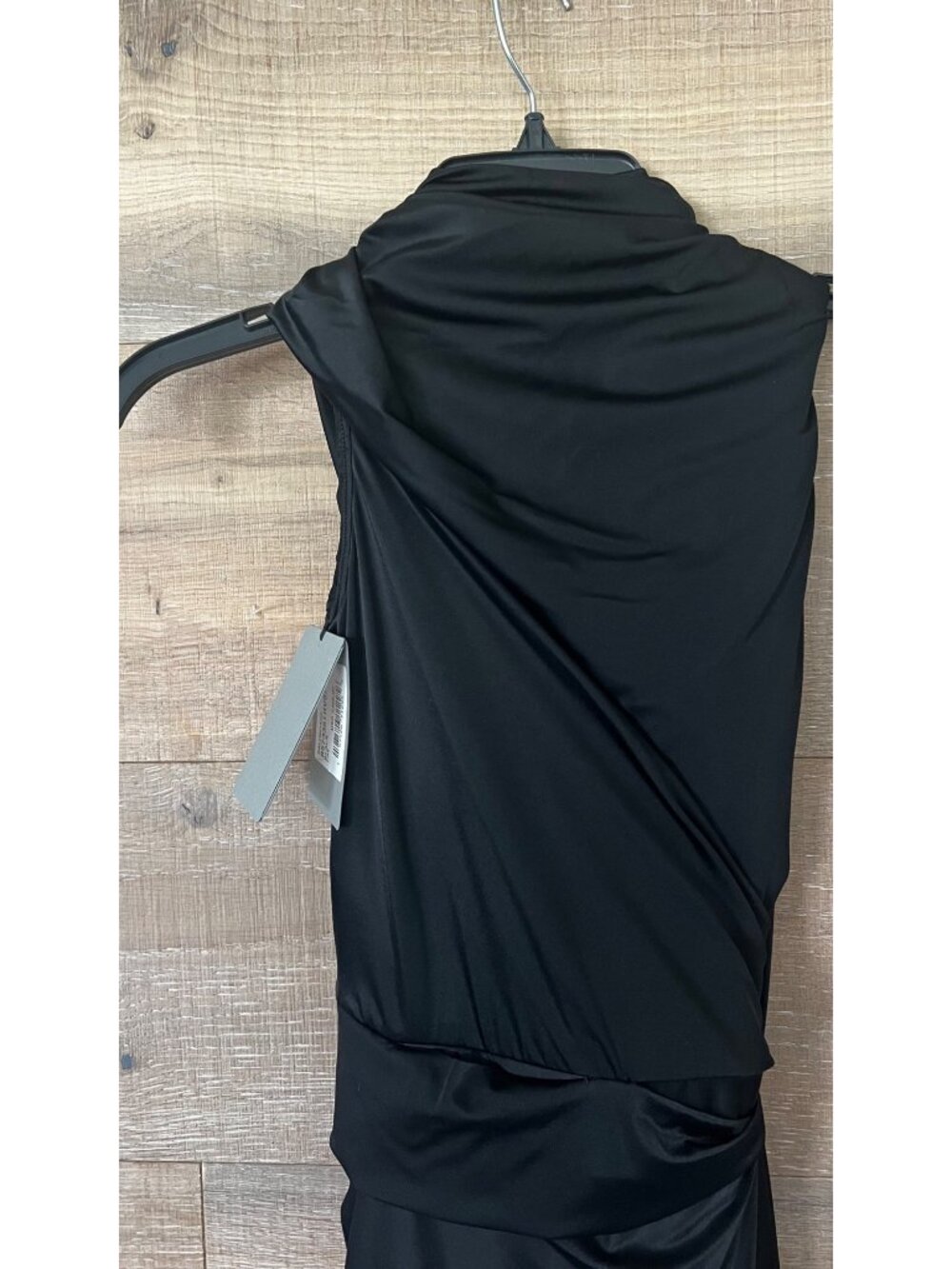 NWT Balenciaga stretch fabric long asymmetrical black dress size FR 38/ US 4-6 - Picture 7 of 12